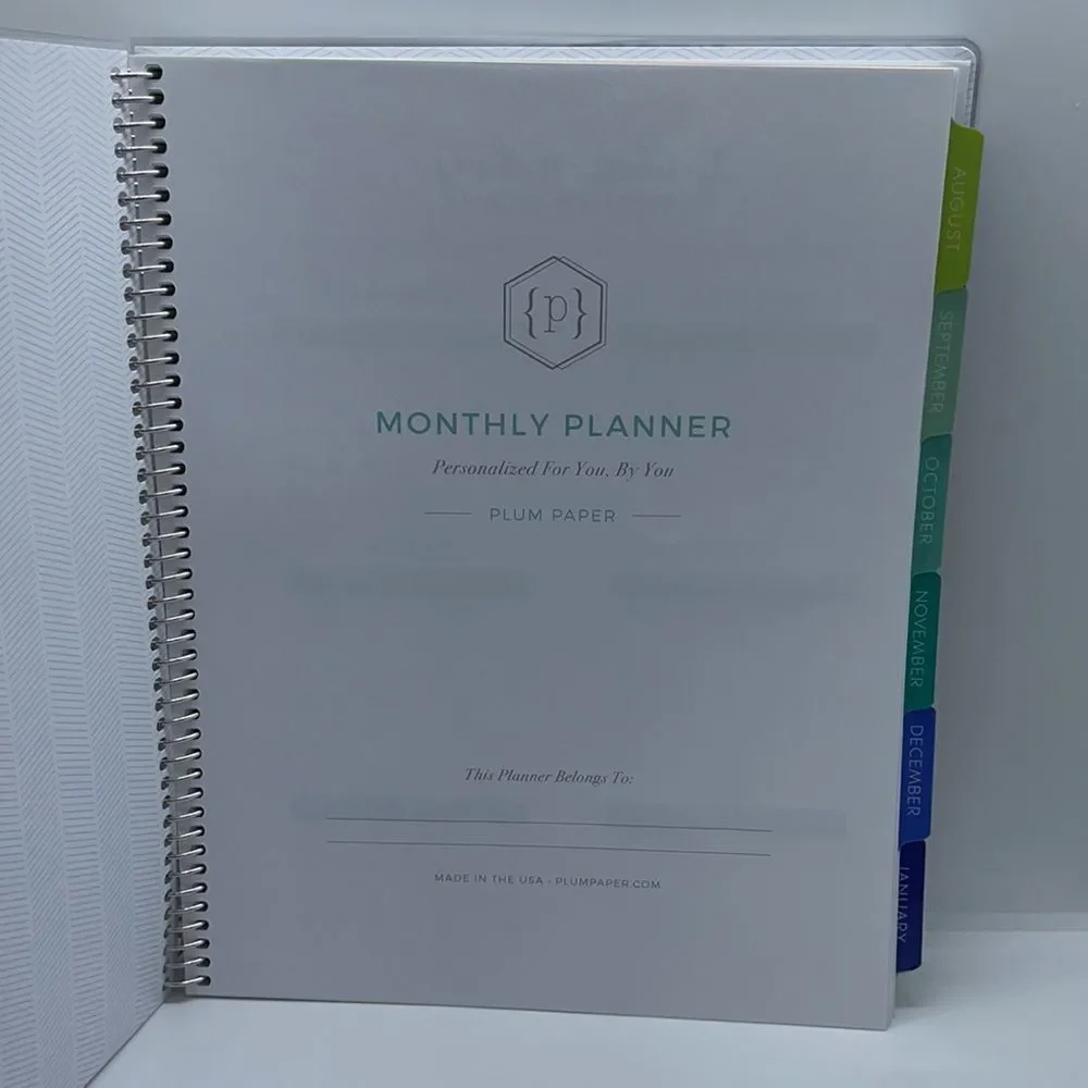 NWT Plum Paper Personalized 12-Month Planner